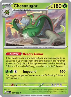 Chesnaught [Needly Armor | Impound] 카드 이미지