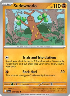 Sudowoodo [Trials and Trip-ulations | Rock Hurl] 카드 이미지