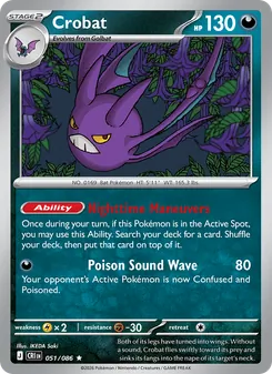 Crobat [Nighttime Maneuvers | Poison Sound Wave] 카드 이미지