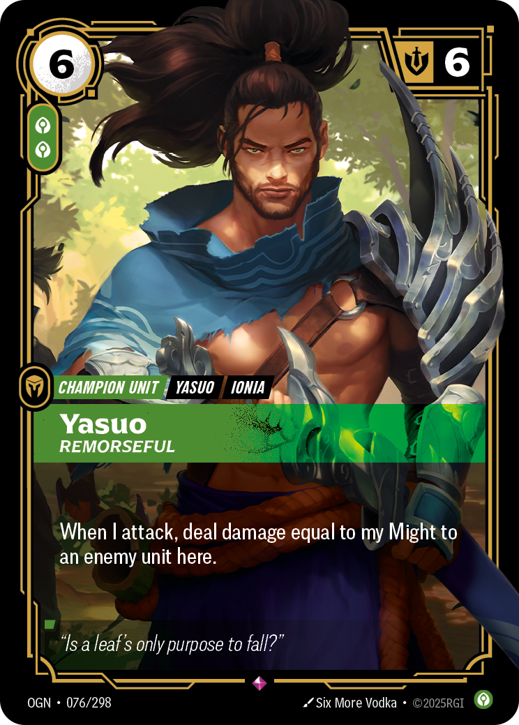 Yasuo, Remorseful 카드 이미지