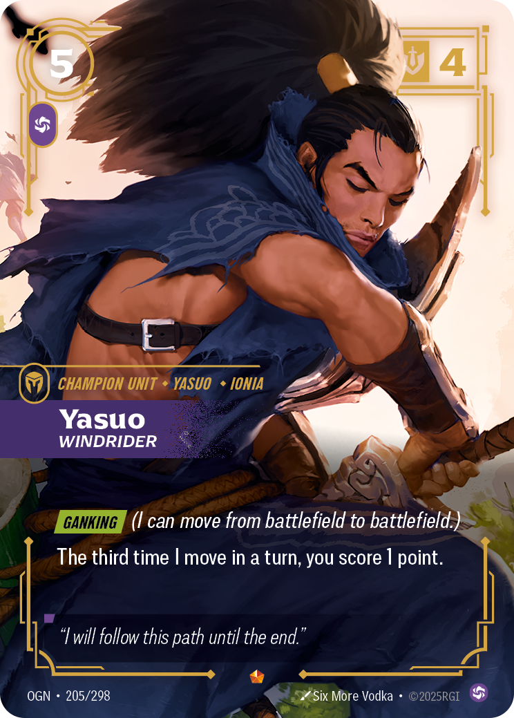 Yasuo, Windrider 카드 이미지