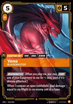 Yone, Blademaster 카드 이미지