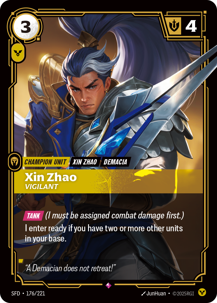 Xin Zhao, Vigilant 카드 이미지