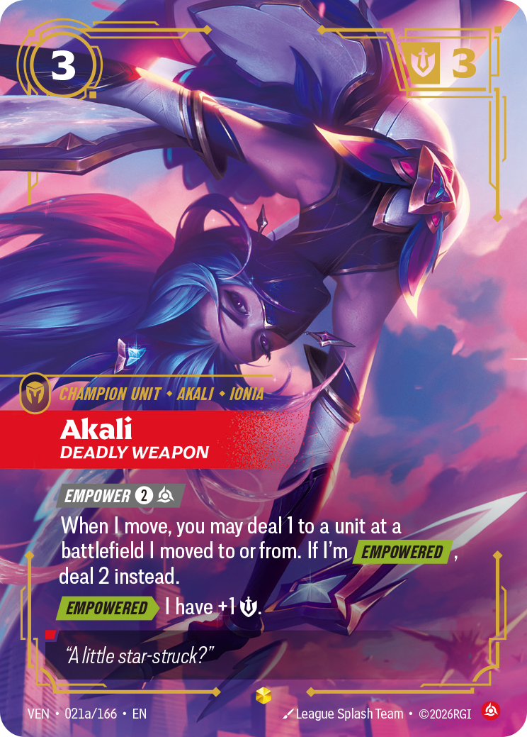 Akali, Deadly Weapon 카드 이미지