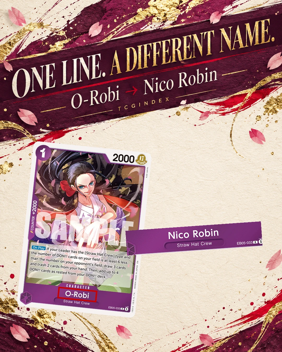 One line. A different name.