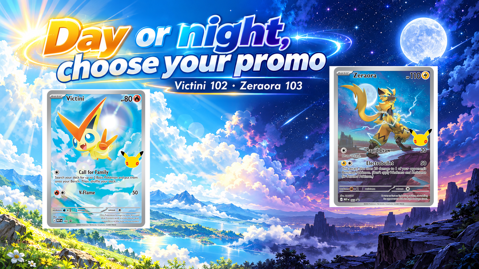 Unchanged official product and MEP 102/103 card images are composed with an ImageGen editorial backdrop.