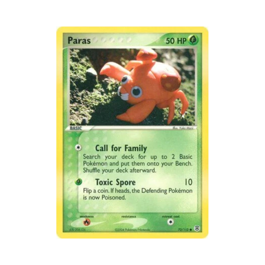 포켓몬 TCG 파라스 C EX 파이어레드 & 리프그린 (영문판)