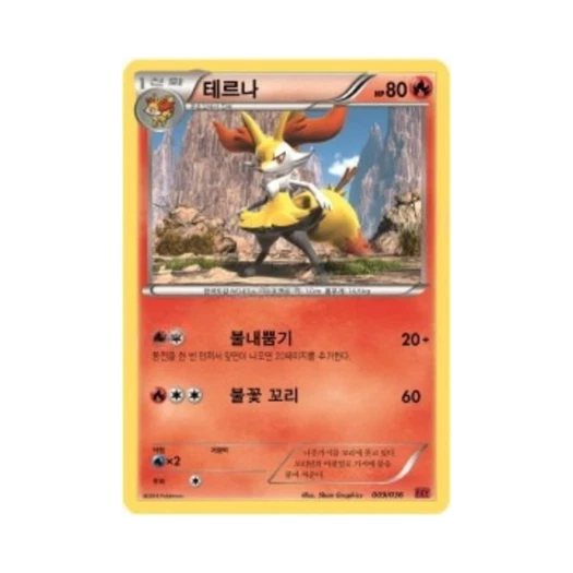 Pokemon TCG Braixen XY First Set Fennekin Evolution (Korean Ver.)