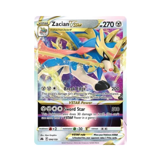 포켓몬 TCG 자시안 VSTAR R 크라운 제니스 (영문판)
