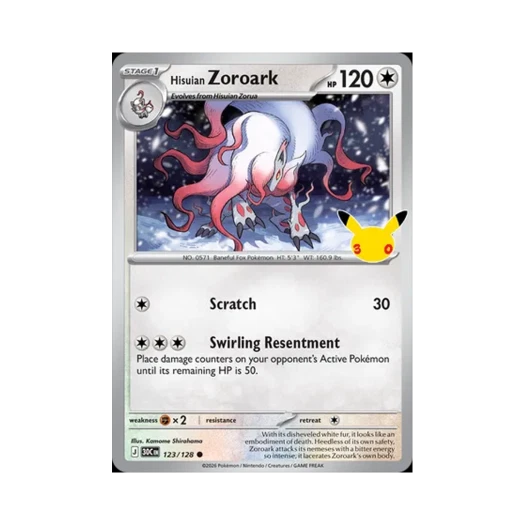 Pokemon TCG Hisuian Zoroark C 30th Celebration (English Ver.)