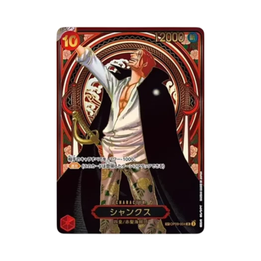 원피스 TCG 샹크스 골드 백그라운드 3주년 스페셜 카드 SR-SPC OP09-004 부스터 팩 계승되는 의지 (일어판) 카드 이미지