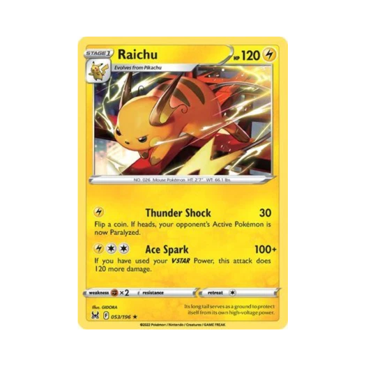 Pokemon TCG Raichu R Lost Origin (English Ver.)