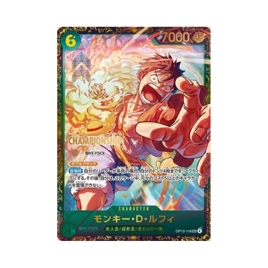 One Piece TCG Monkey D. Luffy SEC OP13-118 Promotion Card Championship 25-26 Season 2 Finals Best 32 Gift (Japanese Ver.)