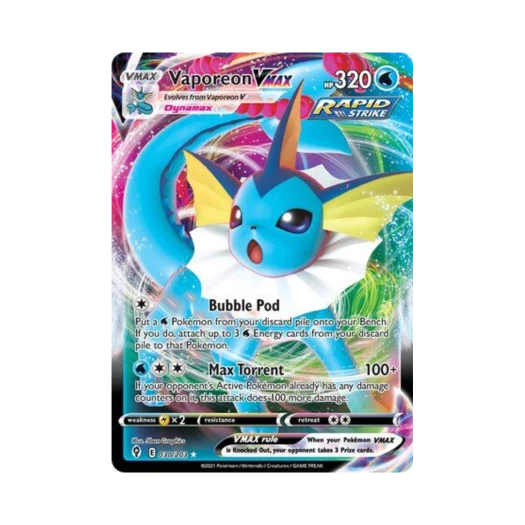Pokemon TCG Vaporeon VMAX HRV Evolving Skies (English Ver.)