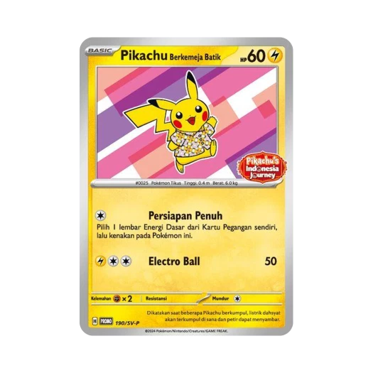 Pokemon TCG Batik Wearing Pikachu Flower P Scarlet & Violet Promos (Indonesian Ver.)