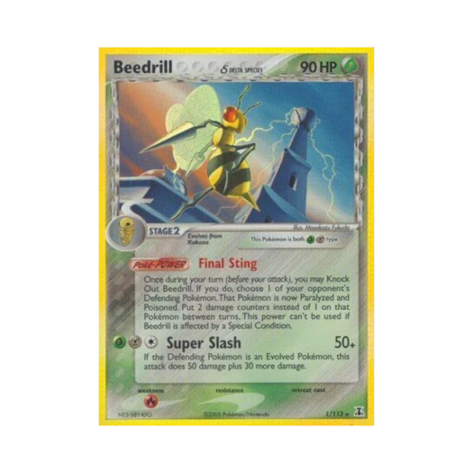 포켓몬 TCG 독침붕 RH EX 델타 스페이시스 (영문판)