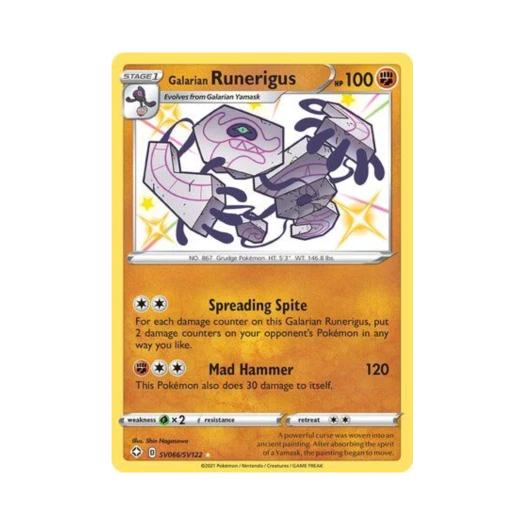 Pokemon TCG Galarian Runerigus RS Shining Fates (English Ver.)