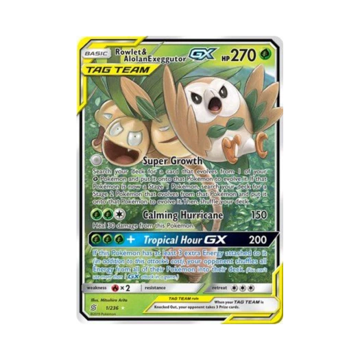 포켓몬 TCG 나몰빼미 & 알로라 나시 GX RHG 유니파이드 마인즈 (영문판)
