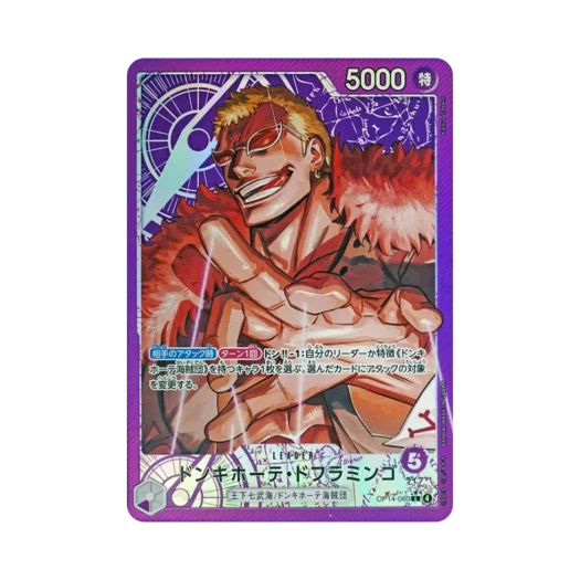 One Piece TCG Donquixote Doflamingo L-P OP14-060 Booster Pack The Azure Sea's Seven (Japanese Ver.)