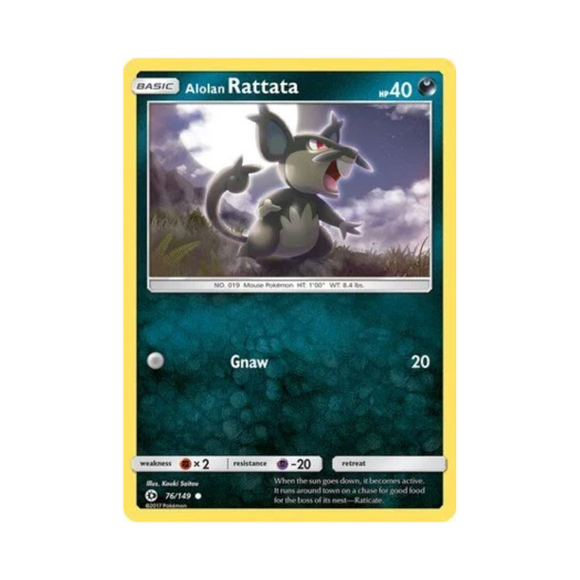 포켓몬 TCG 알로라 꼬렛 C 썬 & 문 (영문판)
