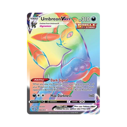 포켓몬 TCG 블래키 VMAX RR 이볼빙 스카이즈 (영문판) 카드 이미지