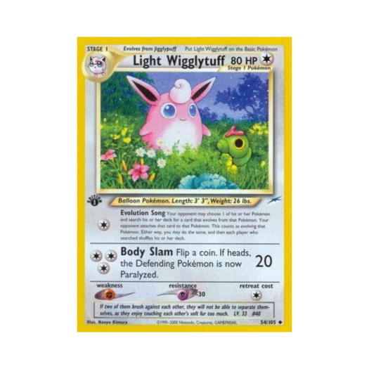 Pokemon TCG Light Wigglytuff U Neo Destiny (English Ver.)