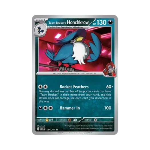Pokemon TCG Team Rocket's Honchkrow R Mega Evolution Ascended Heroes (English Ver.)