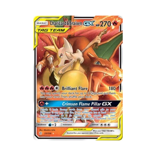Pokemon TCG Charizard & Braixen GX RHG Cosmic Eclipse (English Ver.)
