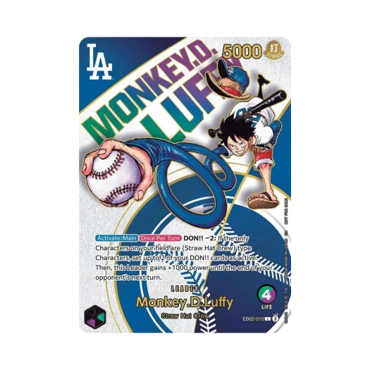 원피스 TCG 몽키 D. 루피 L EB02-010 EN 프로모션 카드 원피스 카드 게임 LA 다저스 (영문판) 카드 이미지