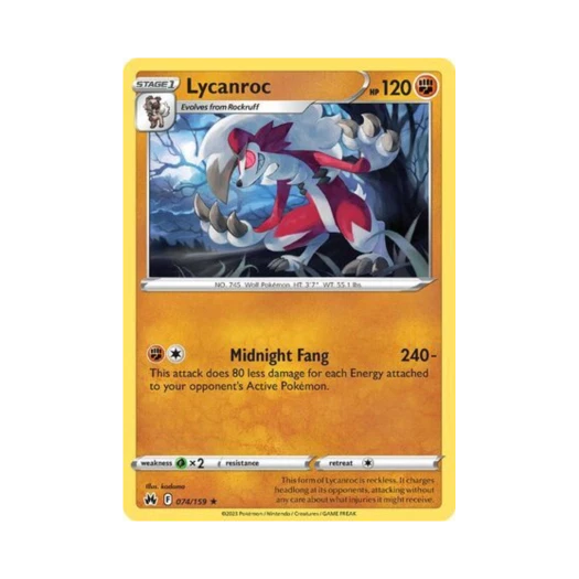 포켓몬 TCG 루가루암 R 크라운 제니스 (영문판)