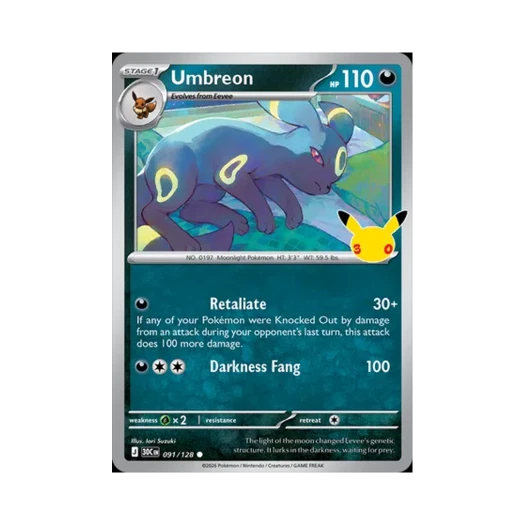 포켓몬 TCG 블래키 C 30주년 기념 (영문판)
