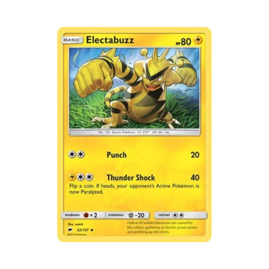 Pokemon TCG Electabuzz U Burning Shadows (English Ver.)