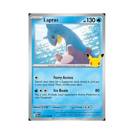 포켓몬 TCG 라프라스 C 30주년 기념 (영문판)