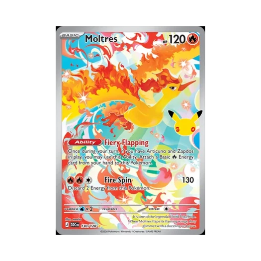 Pokemon TCG Moltres AR 30th Celebration (English Ver.)