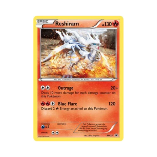 포켓몬 TCG 레시라무 P 블랙 & 화이트 프로모카드 (영문판)