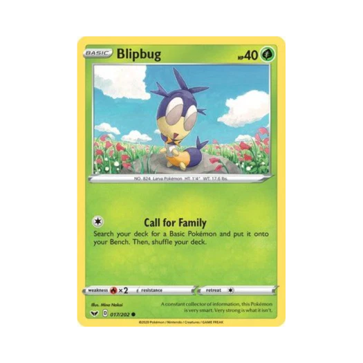 포켓몬 TCG 두루지벌레 C 소드 & 실드 (영문판)