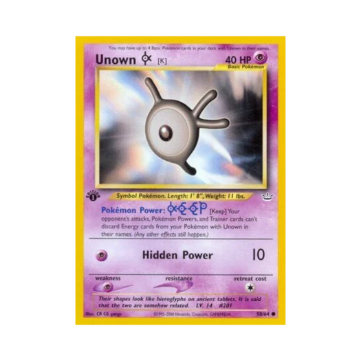 포켓몬 TCG 안농 K C 네오 레버레이션 (영문판)