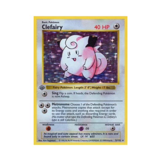 Pokemon TCG Clefairy Base Set 1st Edition (English Ver.)