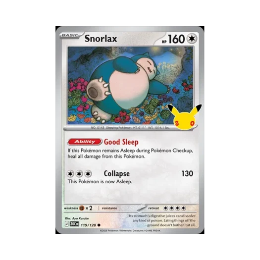 포켓몬 TCG 잠만보 C 30주년 기념 (영문판)
