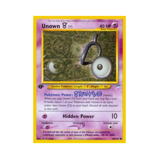 포켓몬 TCG 안농 V C 네오 데스티니 (영문판)