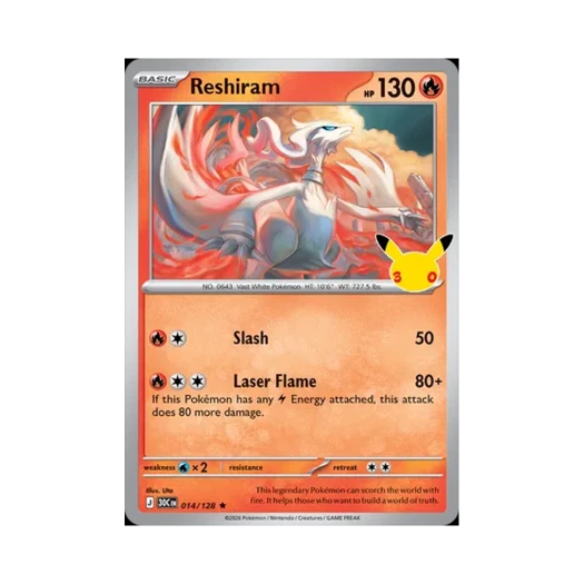 포켓몬 TCG 레시라무 R 30주년 기념 (영문판)