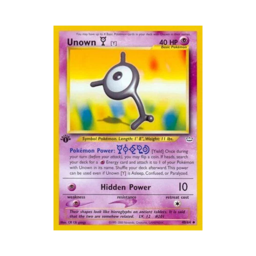 포켓몬 TCG 안농 Y U 네오 레버레이션 (영문판)