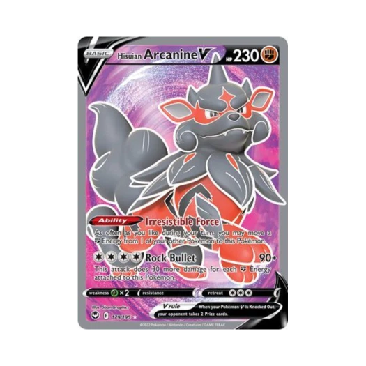 Pokemon TCG Hisuian Arcanine V RU Silver Tempest (English Ver.)