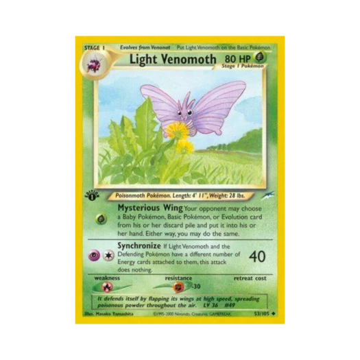 Pokemon TCG Light Venomoth U Neo Destiny (English Ver.)