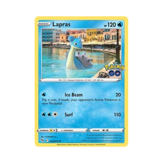 포켓몬 TCG 라프라스 RH 포켓몬 고 (영문판)