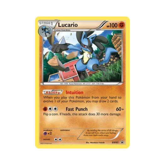 포켓몬 TCG 루카리오 P 블랙 & 화이트 프로모카드 (영문판)