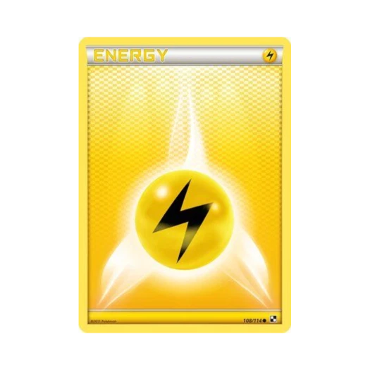 포켓몬 TCG 기본 번개 에너지 C 블랙 & 화이트 (영문판)