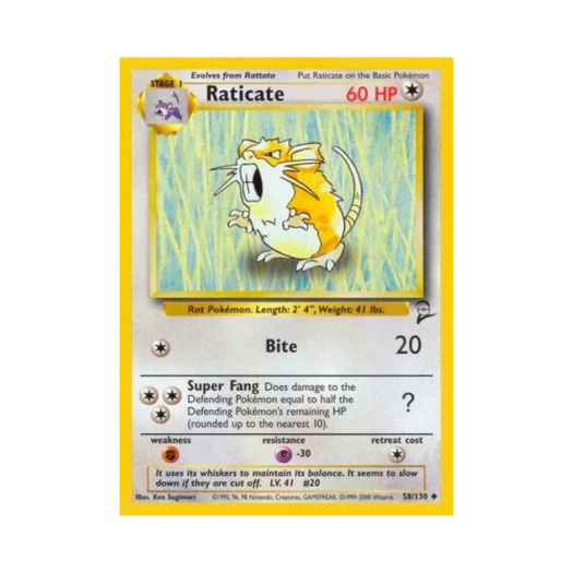 Pokemon TCG Raticate U Base Set 2 (English Ver.)
