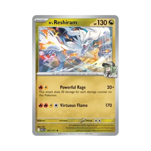 포켓몬 TCG N의 레시라무 R 메가 에볼루션 어센드 히어로즈 (영문판)