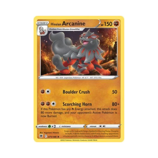 포켓몬 TCG 히스이 윈디 R 아스트랄 레디안스 (영문판)